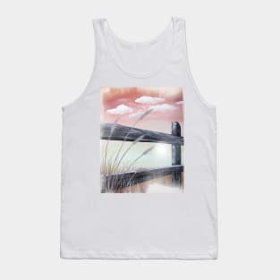 Wheatgrass and Old Wooden Fence Tank Top